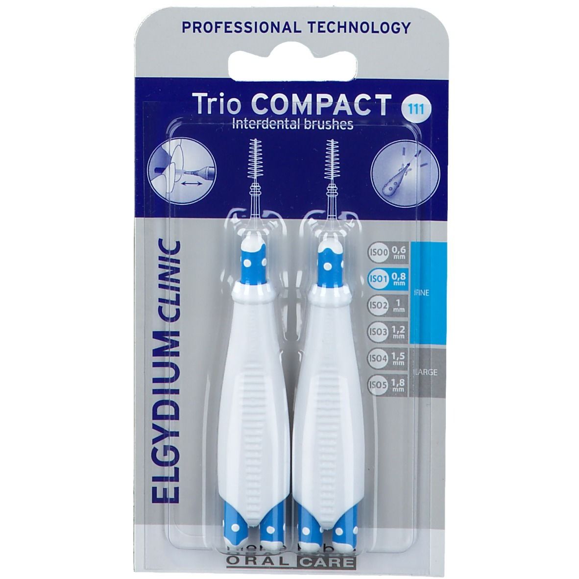 Trio COMPACT Interdental Brushes ISO 0,8 mm