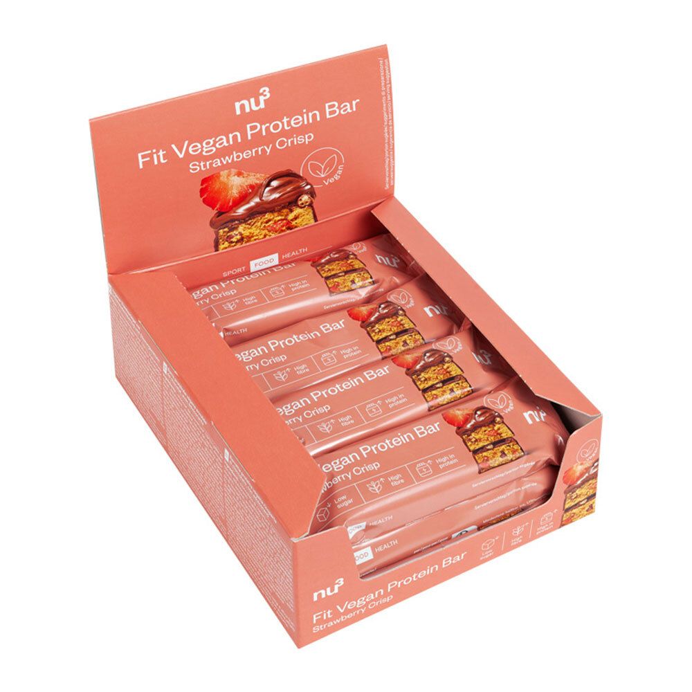 nu3 Fit vegan bar, strawberry crisp
