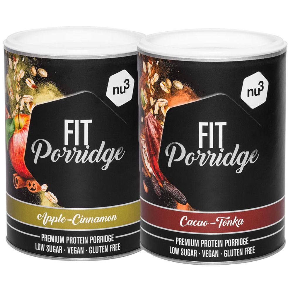 nu3 Fit Protein Porrdigde Cacao-Tonka + nu3 Fit Porrdigde Apple-Cinnamon