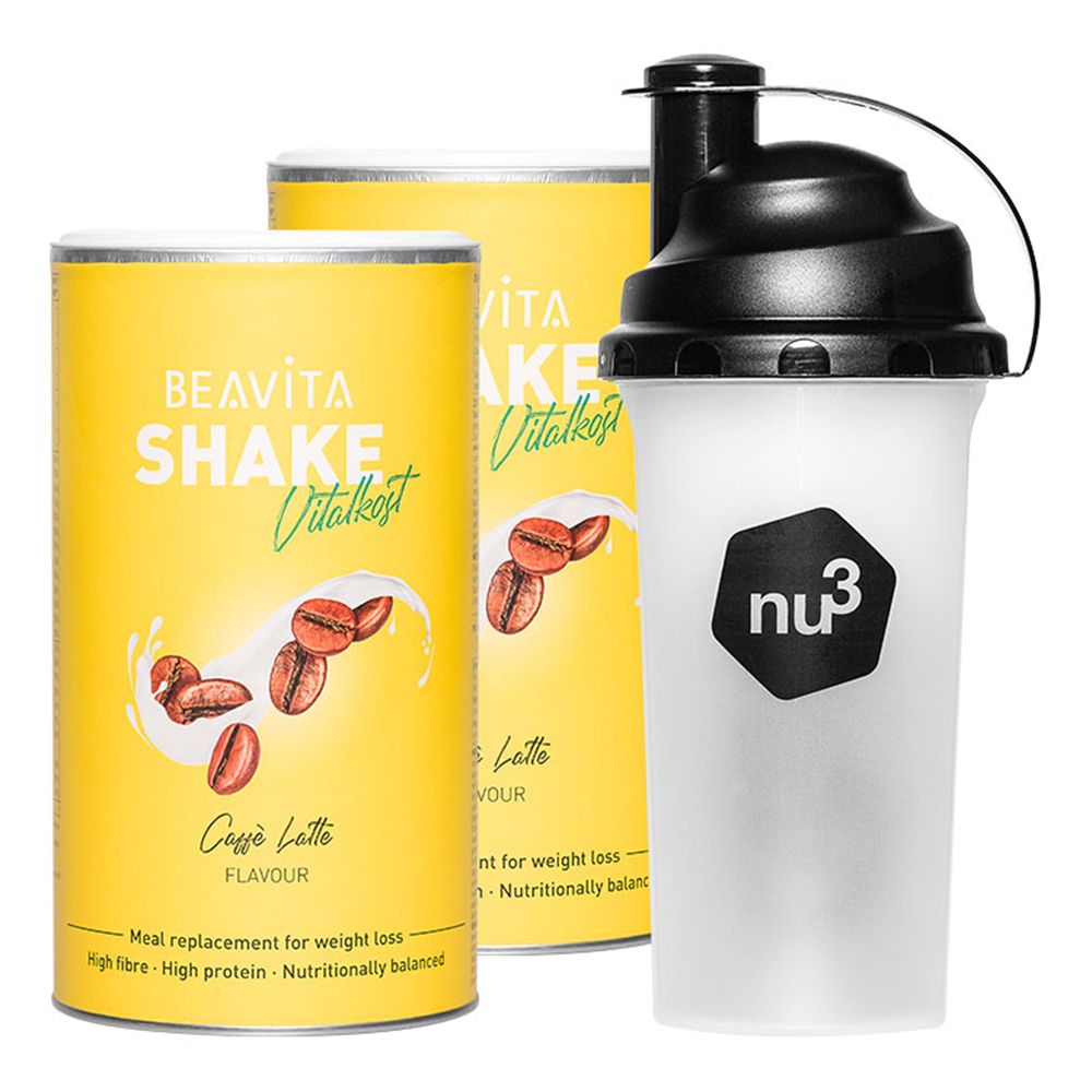 BEAVITA Vitalcost Shake Caffè Latte Set da 2 + Shaker