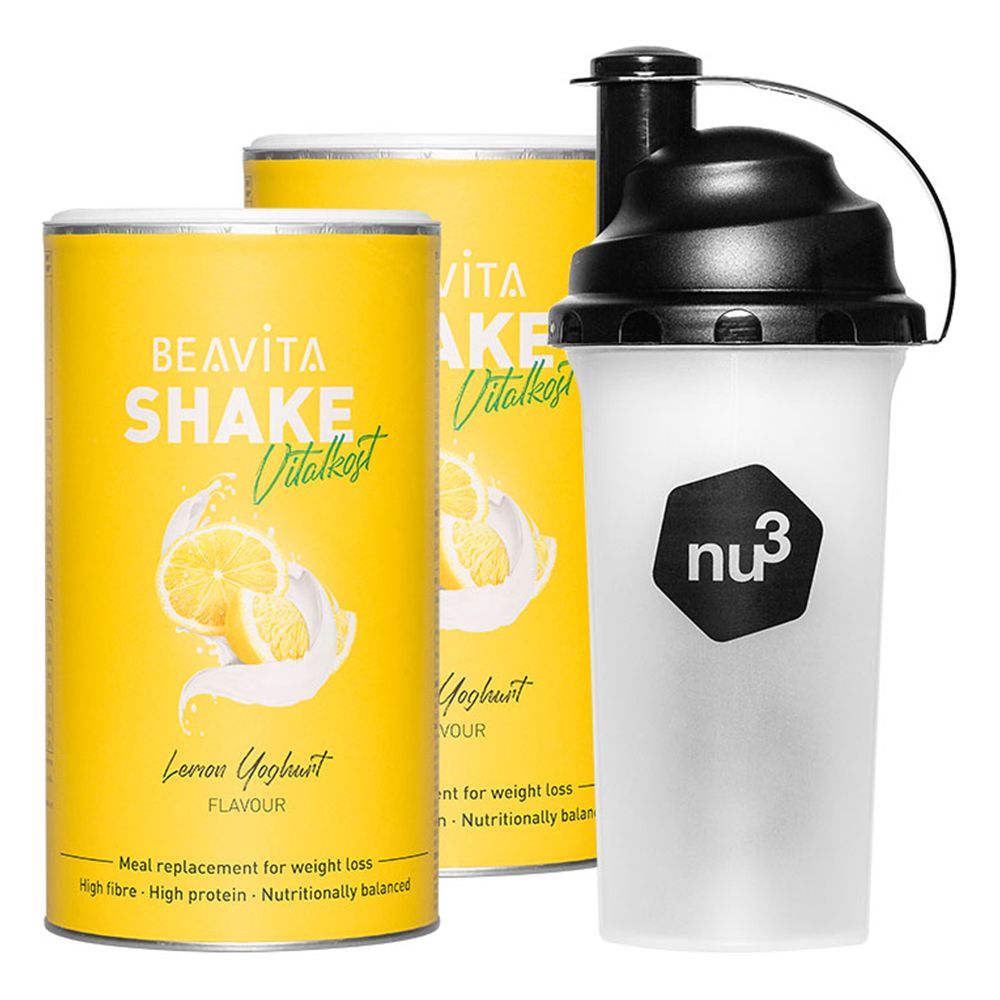 BEAVITA Vitalkost Plus Limone-Yogurt Set da 2 + Shaker