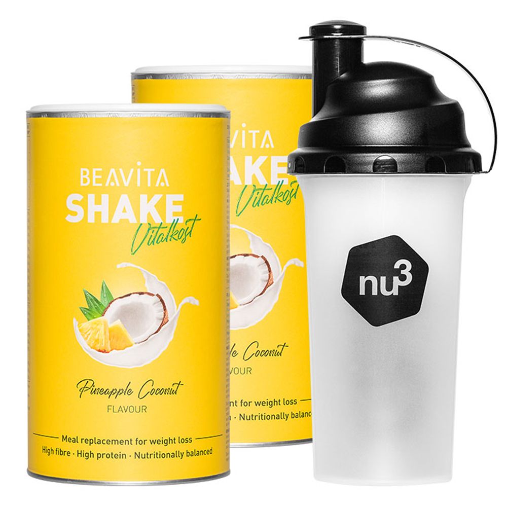 BEAVITA Vitalkost Cocco-Ananas Set da 2 + Shaker