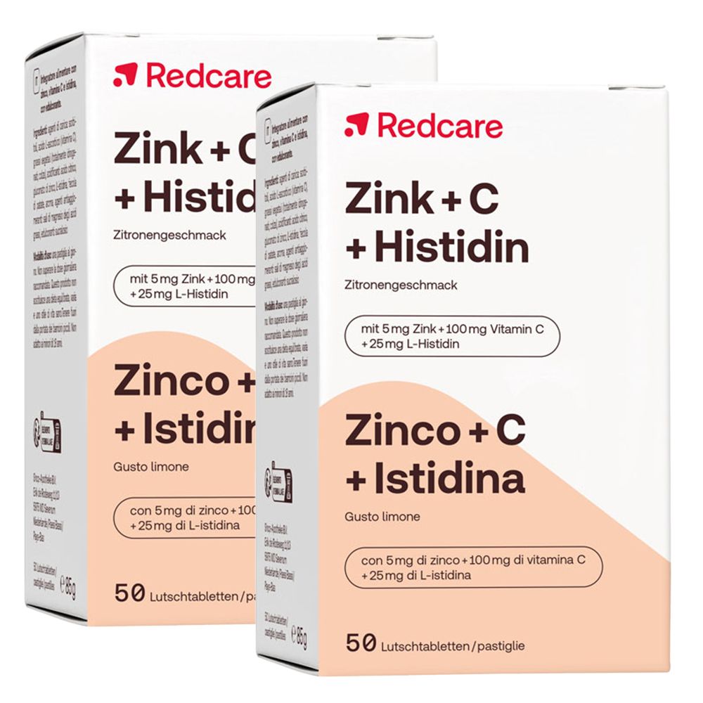 RedCare Compresse di Zinco con Vitamina C e Istidina Set da 2