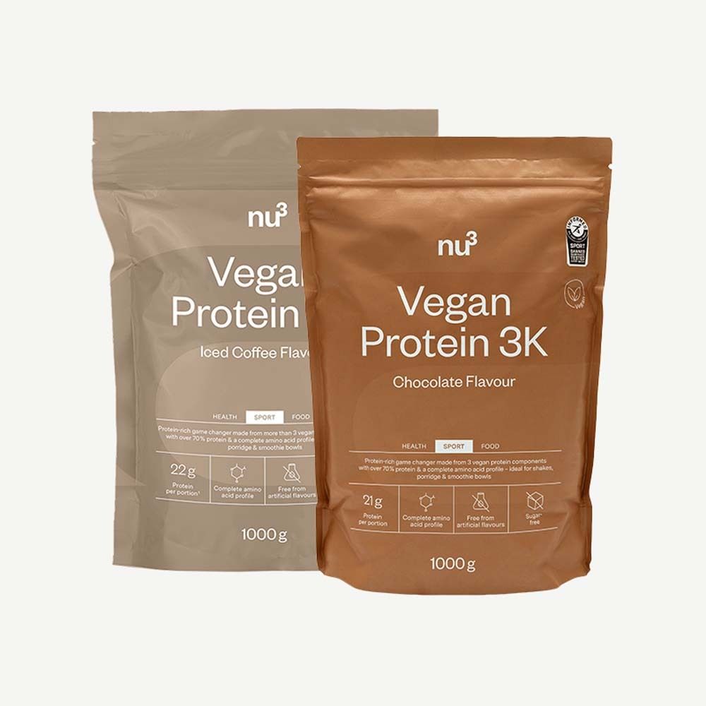 Nu3 Vegan Protein 3K Shake, Cioccolato + Nu3 Vegan Protein 3k Iced Coffee