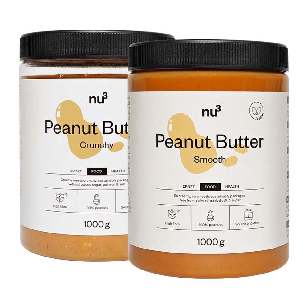nu3 Peanut Butter Crunchy + Peanut Butter Smooth