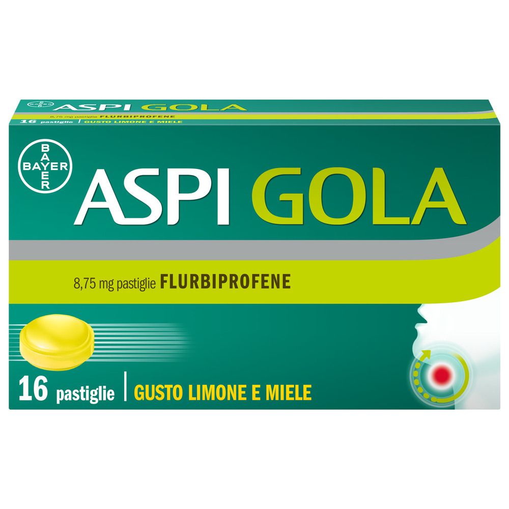 Aspi Gola 8,75mg Flurbiprofene Gola Infiammata Pastiglie Limone e Miele