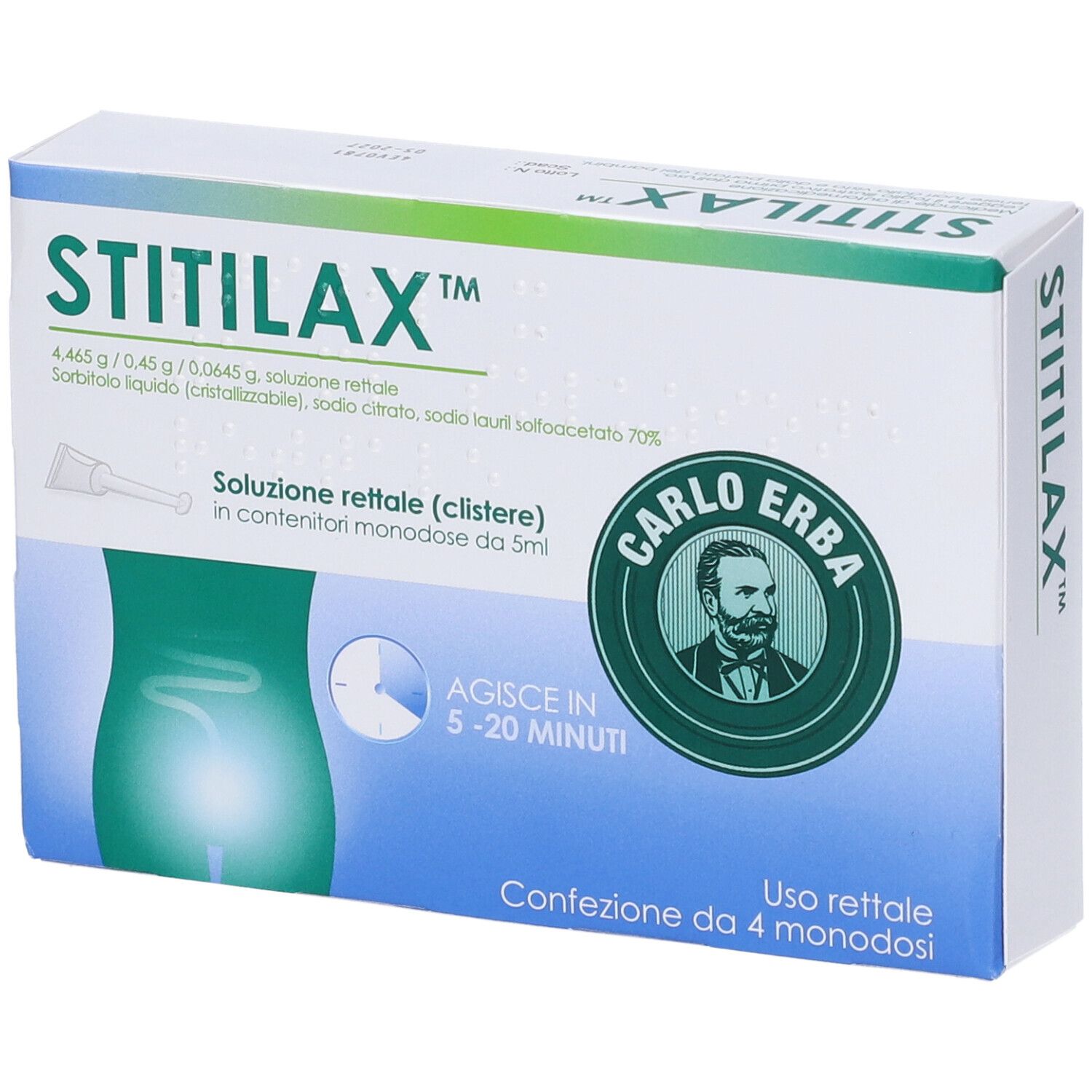Laurilax 4,465 g / 0,45 g / 0,0645 g Soluzione Rettale