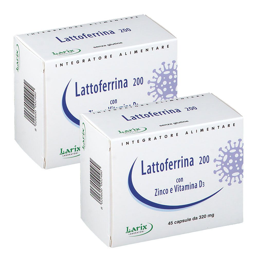 Larix Lattoferrina 200 con Zinco e Vitamina D3 Set da 2