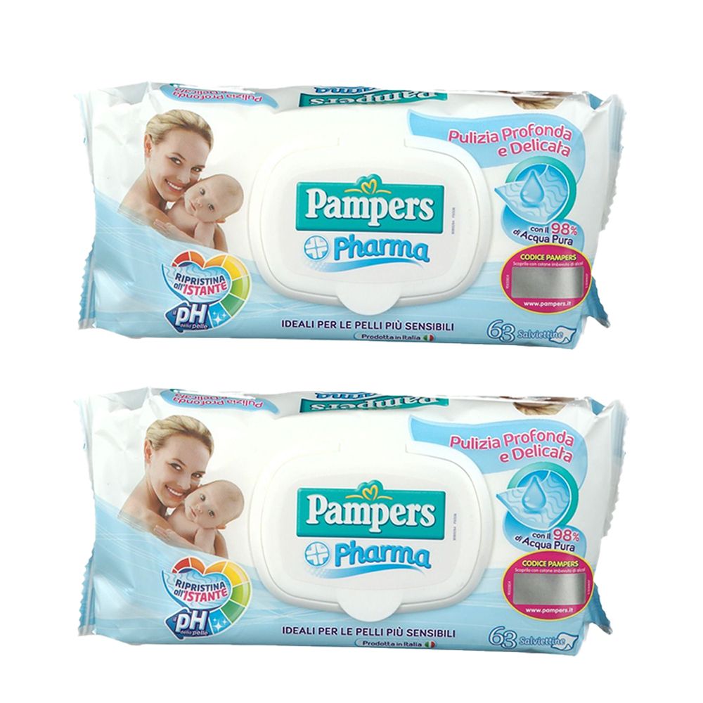 Pampers Pharma Salviettine Pelli più Sensibili Set da 2 pacchi