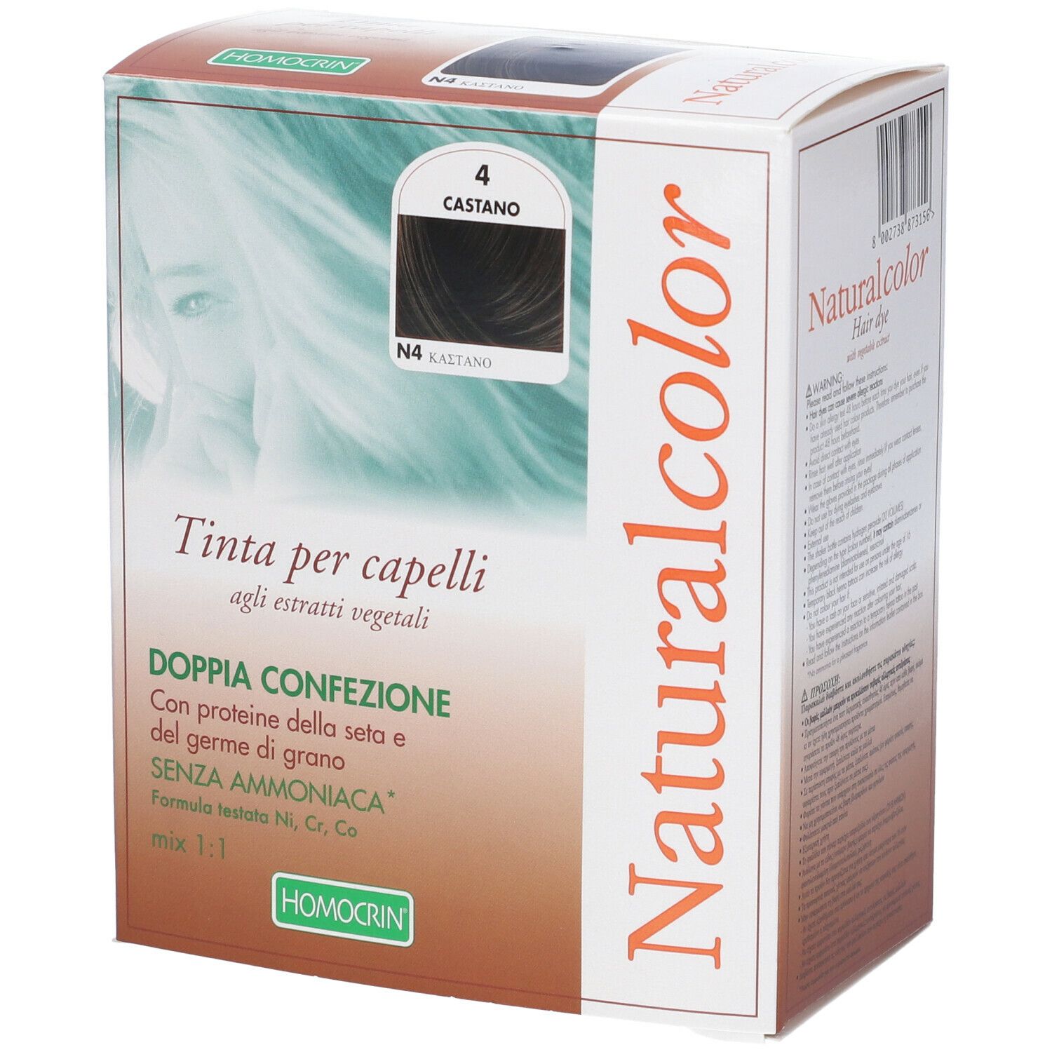 HOMOCRIN Naturalcolor Tinta per Capelli 4 Castano