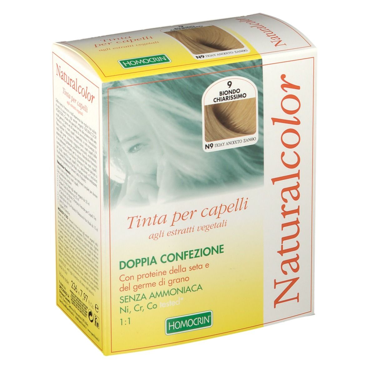 HOMOCRIN Naturalcolor Doppia Confezione 9 Biondo Chiarissimo 