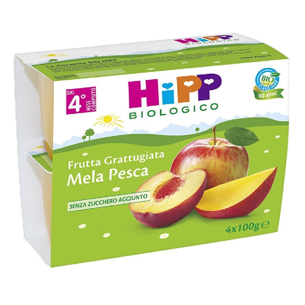 HiPP Biologico Mela Pesca Frutta Grattugiata