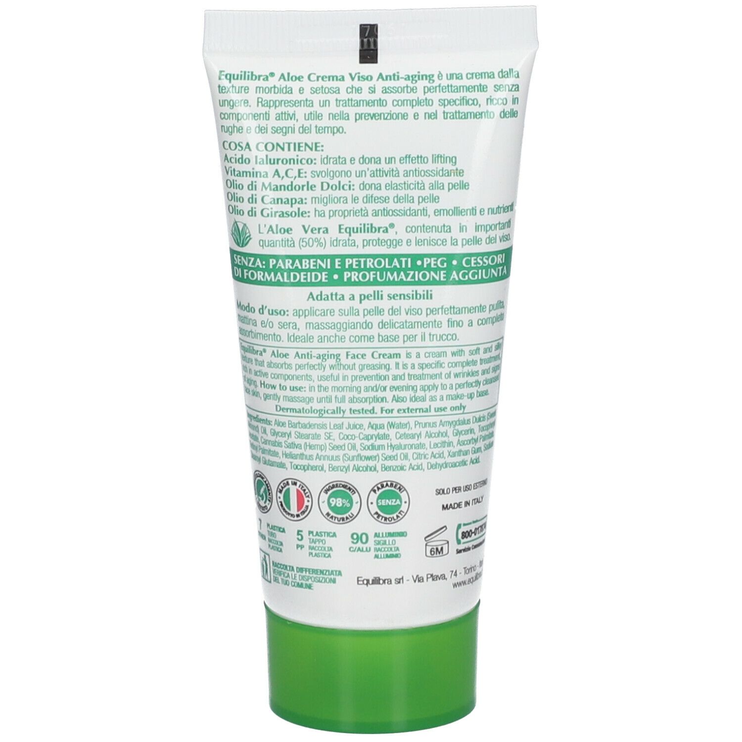 Equilibra® ALOE Crema Viso Anti-Aging