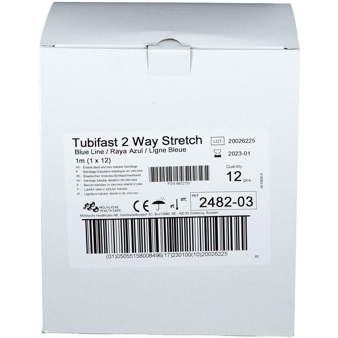 Tubifast Two Way Stretch Blue Line 1m 12 pz