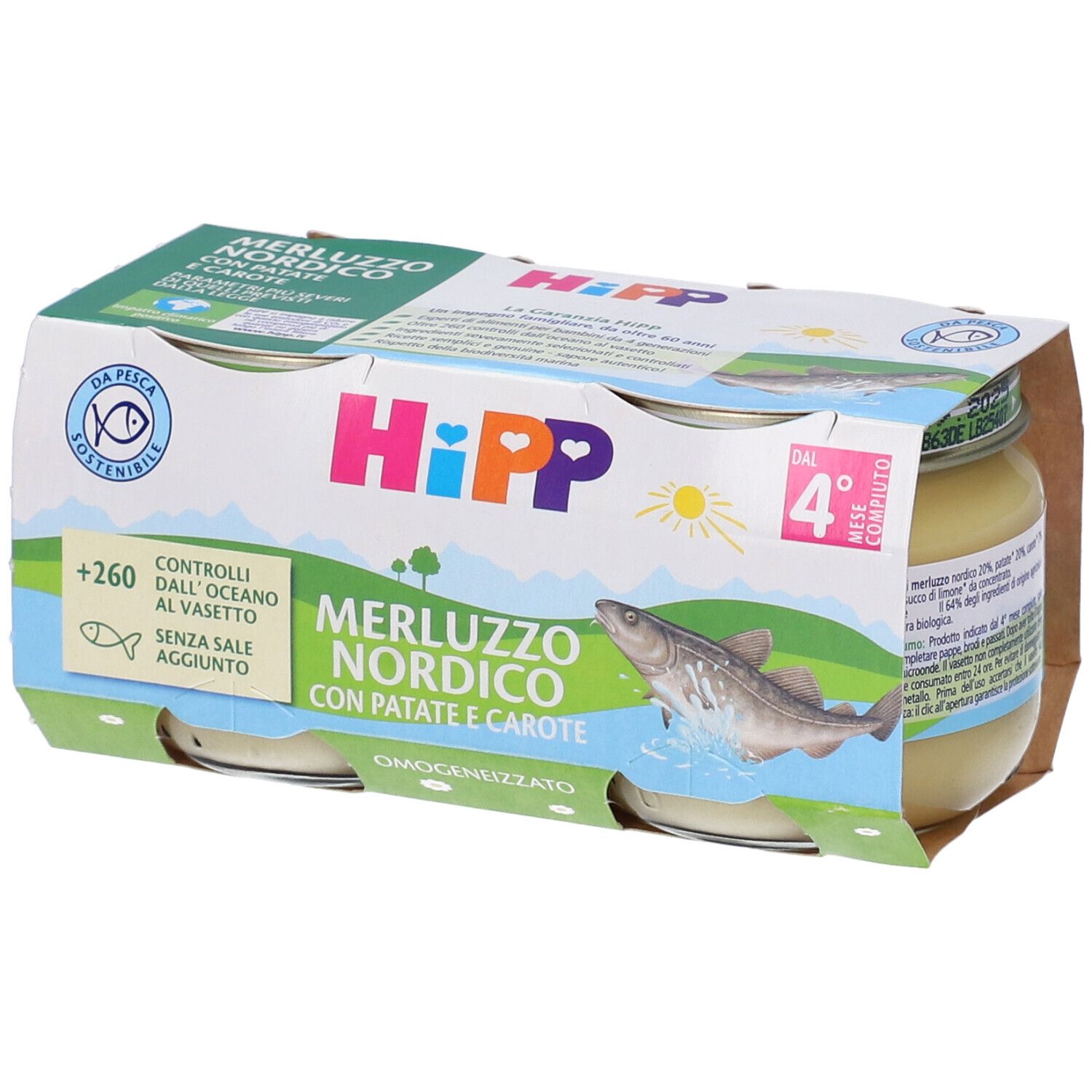 HiPP Omogeneizzato Merluzzo con Patate e Carote