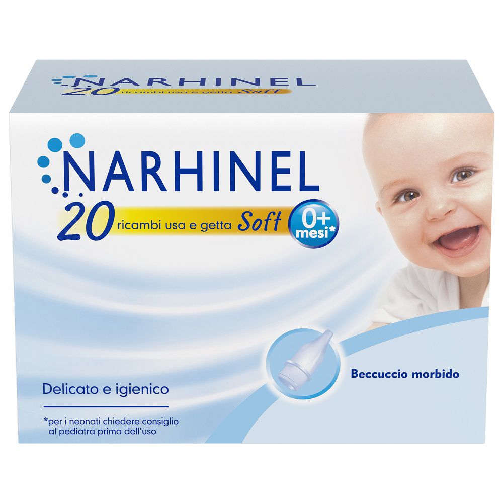 Narhinel 20 Ricariche Usa e Getta Soft Aspiratore Nasale