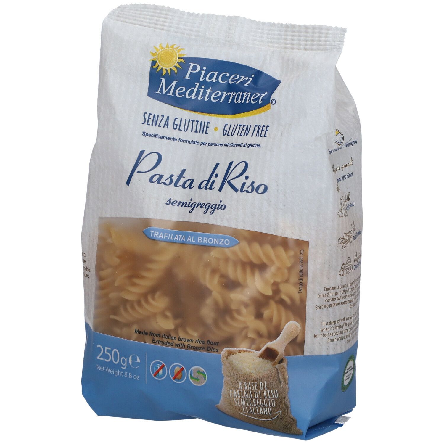 Piaceri Mediterranei® Pasta di Riso Semigreggio Fusilli
