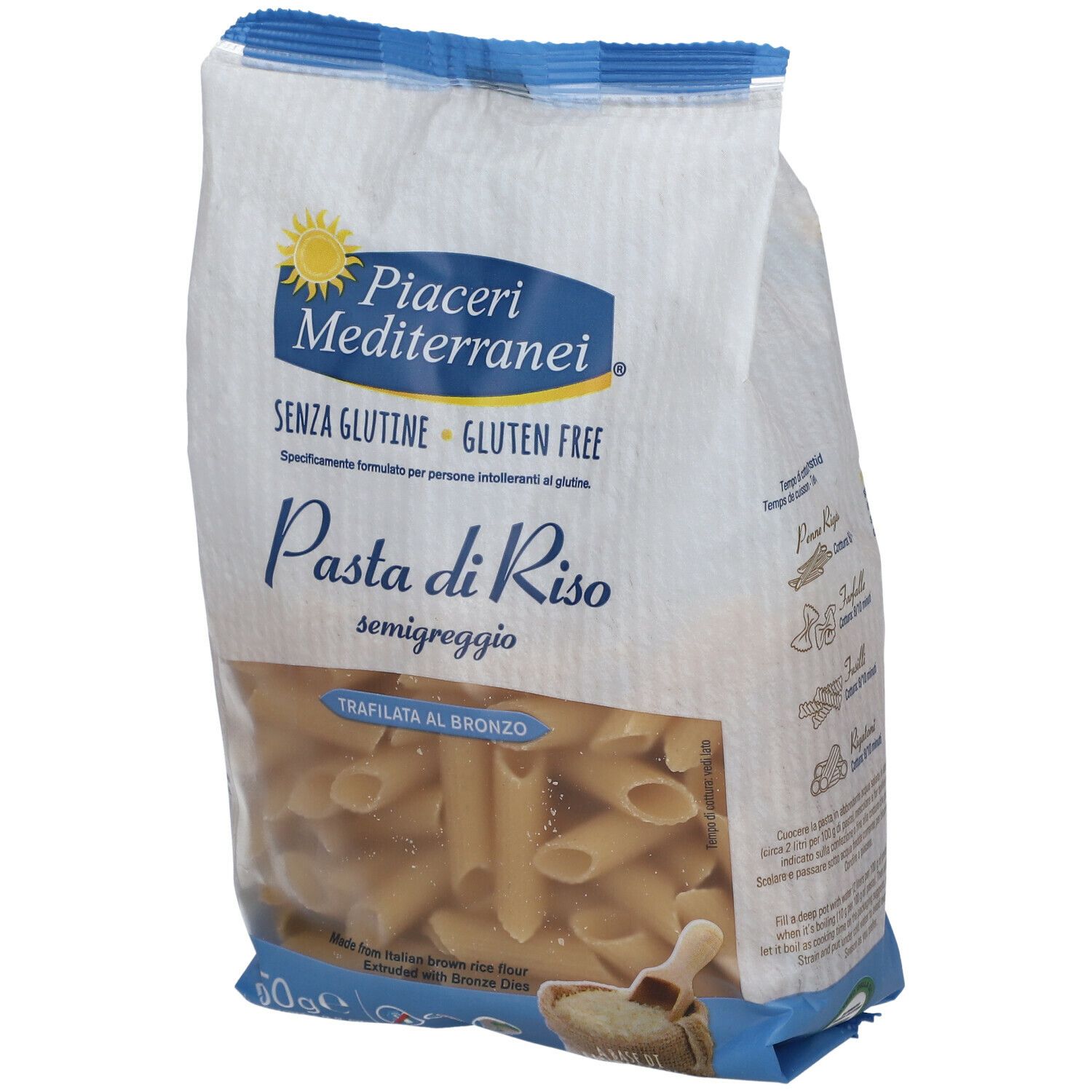 Piaceri Mediterranei® Pasta di Riso Semigreggio Penne Rigate