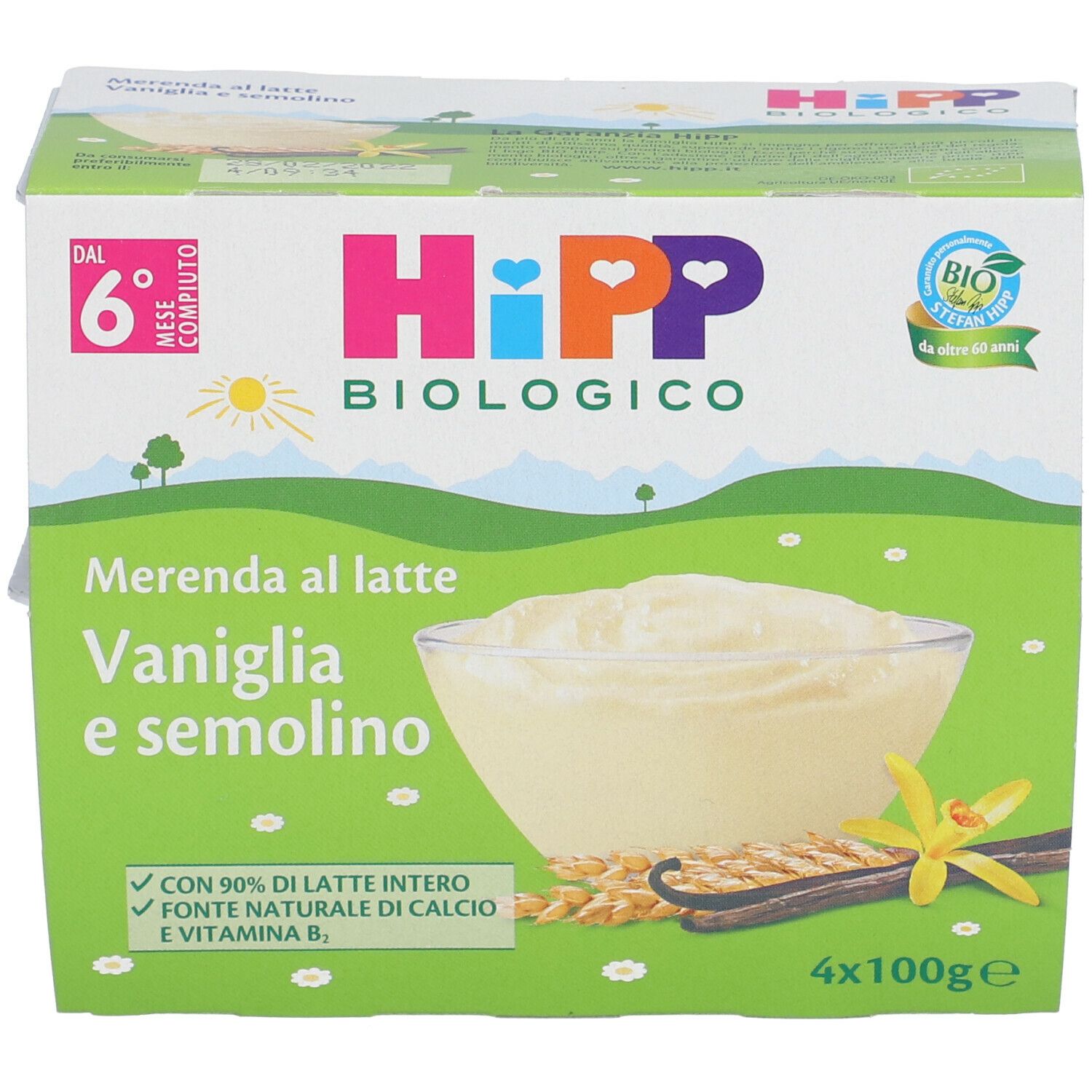HiPP Biologico Merenda al latte Vaniglia e semolino