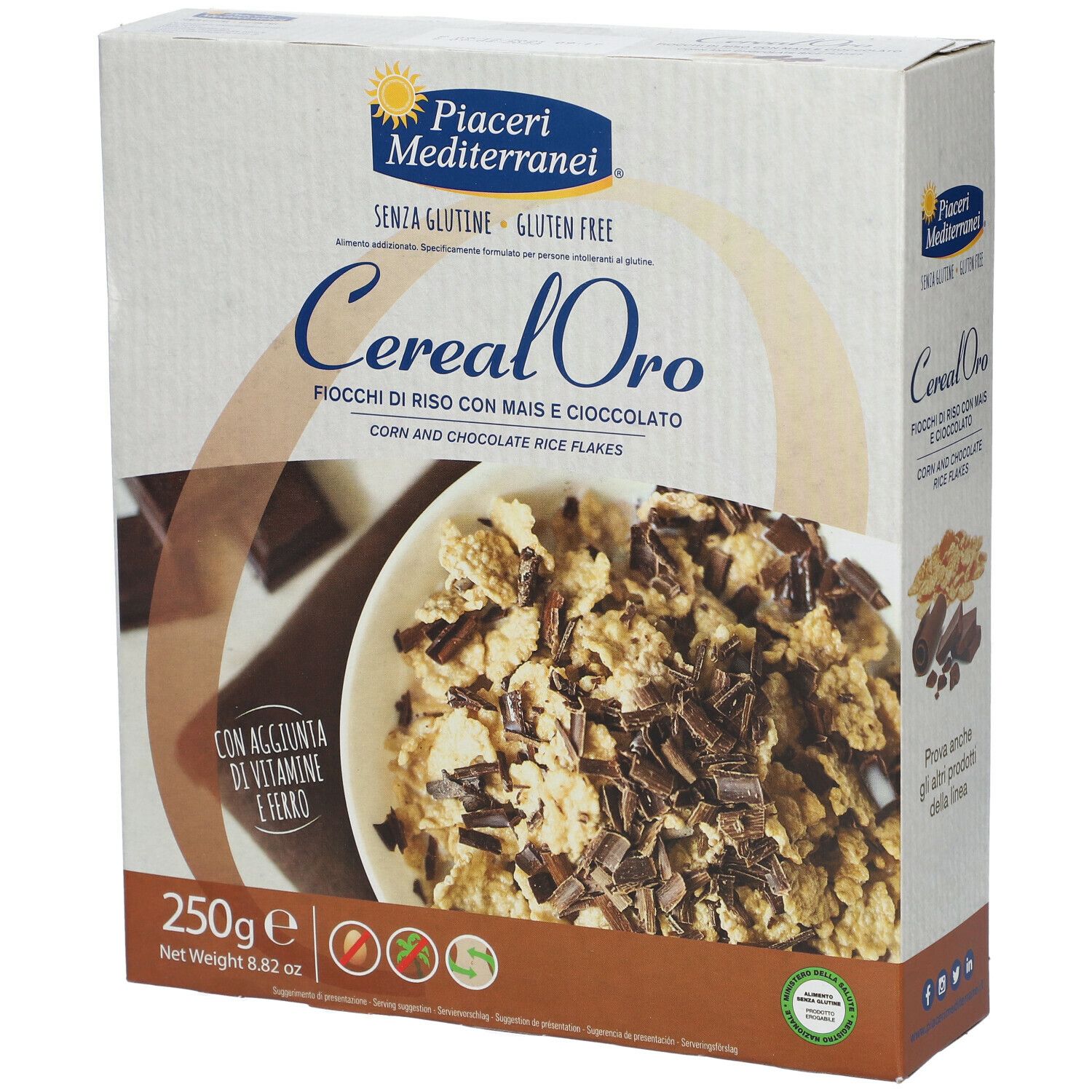 Piaceri Mediterranei® Cereal Oro Fiocchi di Riso con Mais e Cioccolato