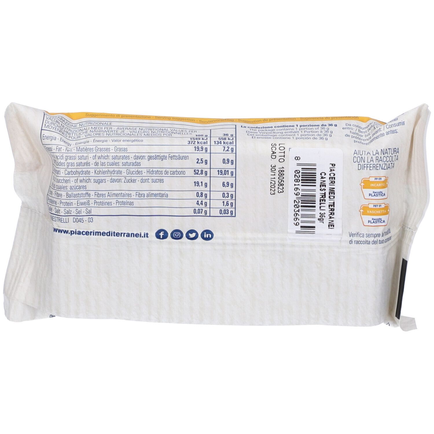 Piaceri Mediterranei® Canestrelli Monoporzione