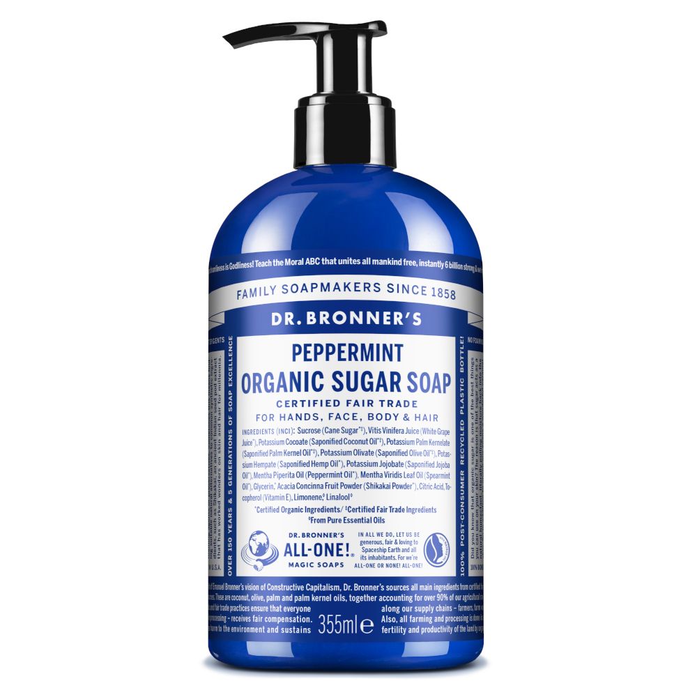 Dr. Bronner's Sapone di Zucchero Bio Menta Piperita