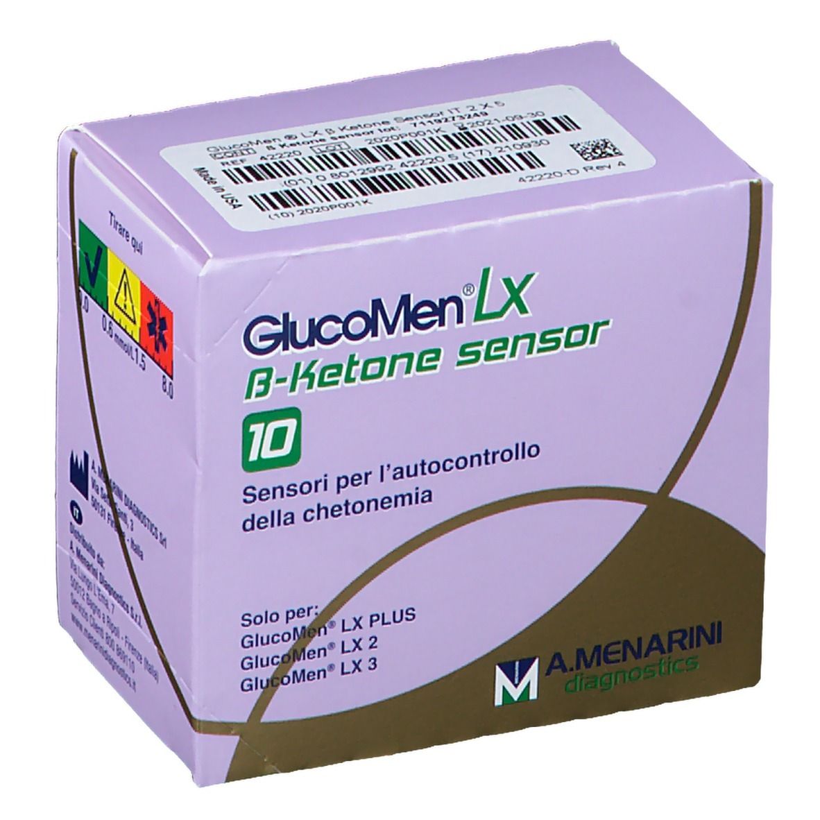 GlucoMen® LX B-Ketone Sensor Strisce Reattive