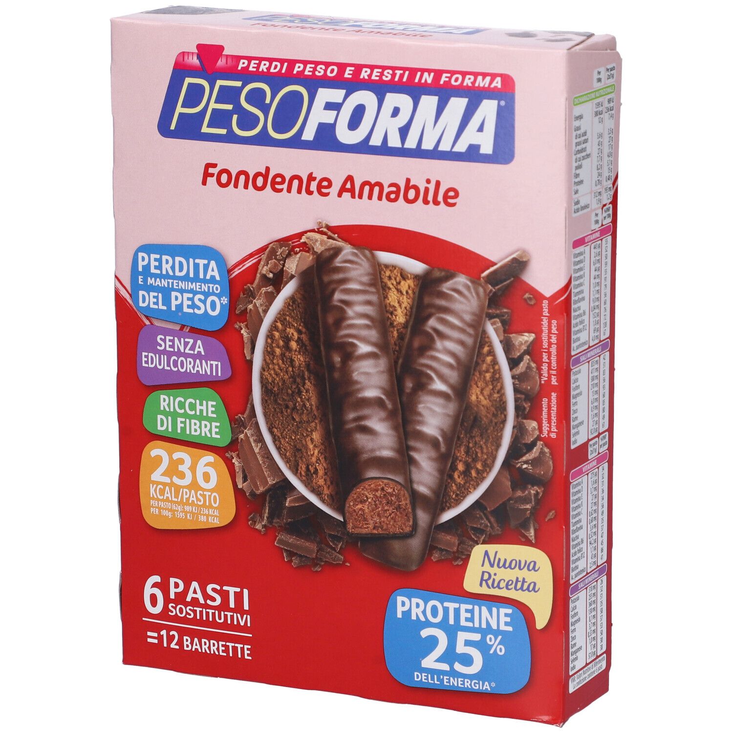 PESOFORMA® Barrette al Cioccolato Fondente Amabile