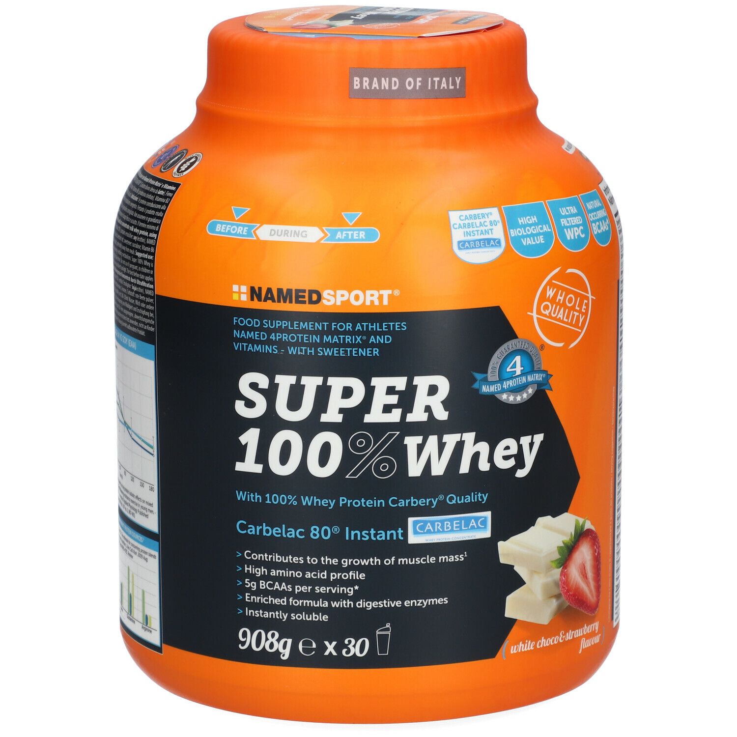 NAMEDSPORT® Super 100% Whey White Choco & Strawberry Flavor