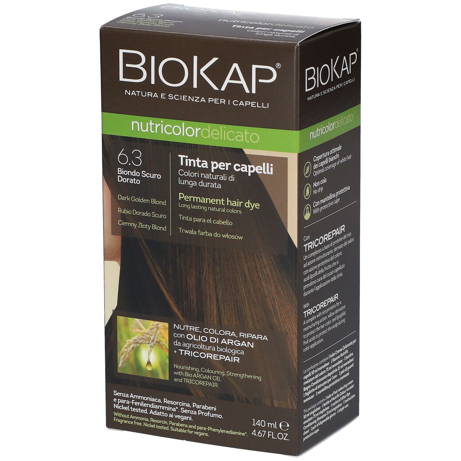 BioKap Nutricolor Tinta Delicato 6.3 Biondo Scuro Dorato