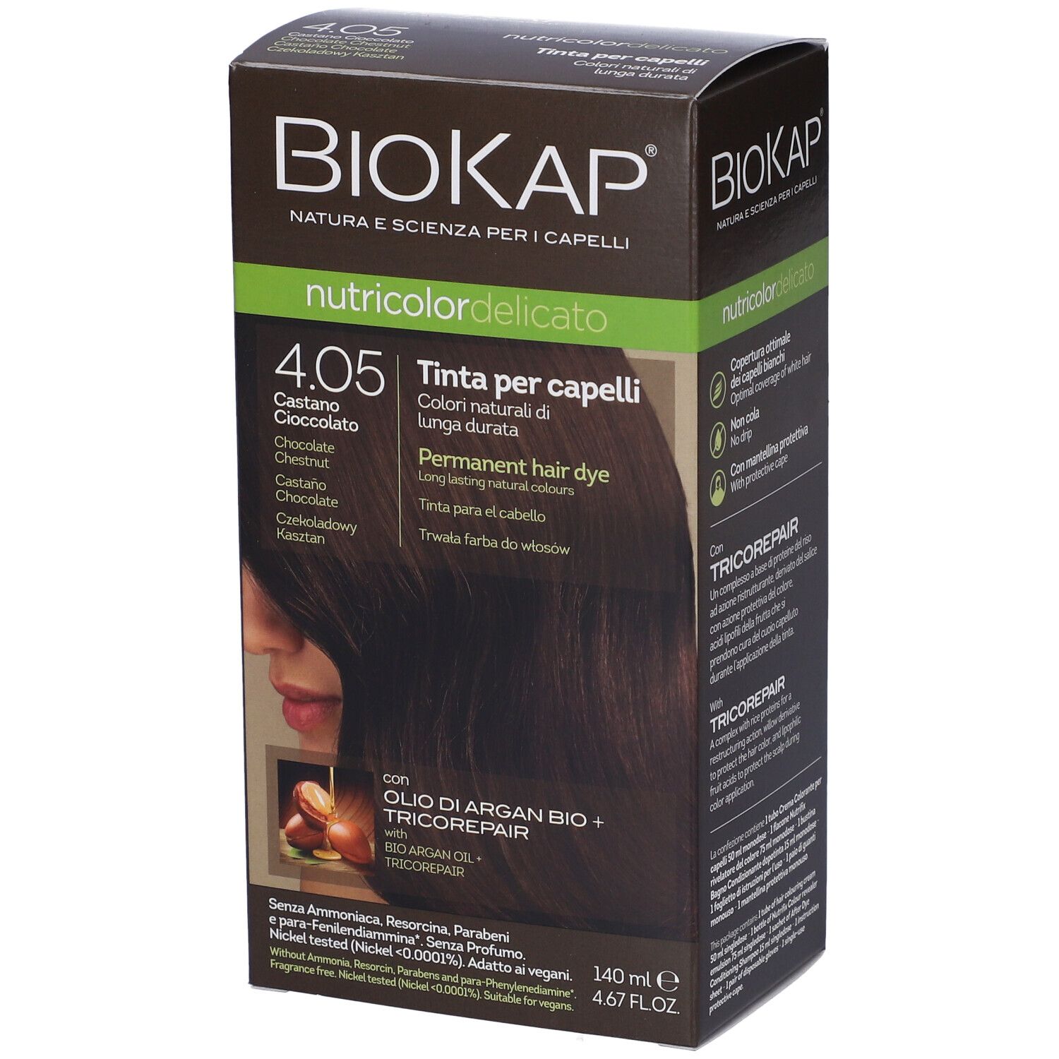 BIOS LINE BioKap® Nutricolor Tinta Delicato 4.05 Castano Cioccolato