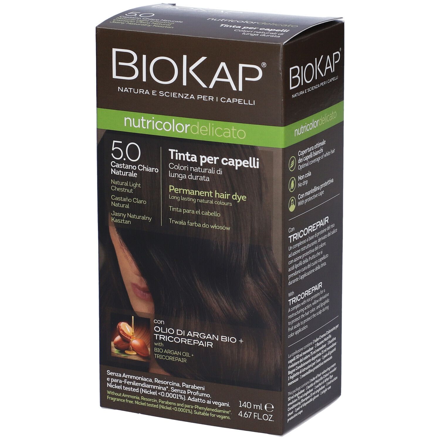 BioKap Nutricolor Tinta Delicato 5.0 Castano Chiaro Naturale