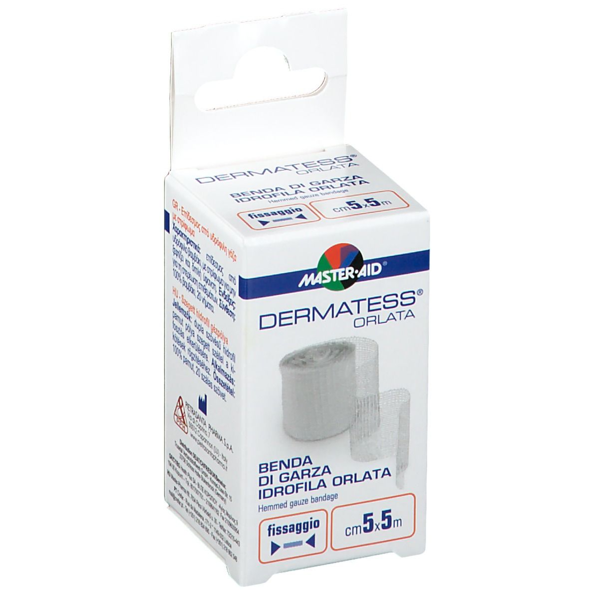 Mater-Aid® Dermatess® Benda di Garza Orlata 5 cm x 5 m