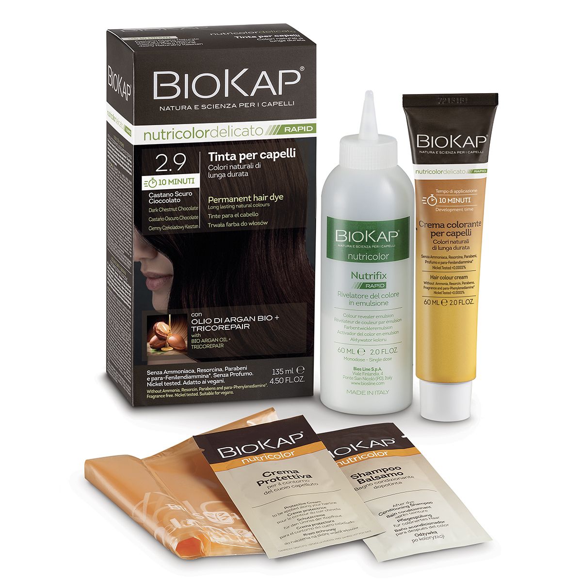 BIOSLINE BioKap® Nutricolor Delicato Rapid 2,9 Castano Scuro Cioccolato