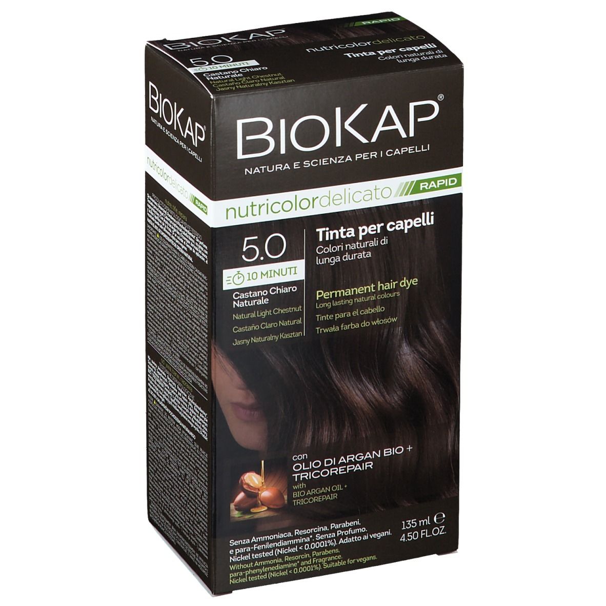 BIOS LINE BioKap® Nutricolor Tinta Delicato Rapid 5.0 Castano Chiaro Naturale