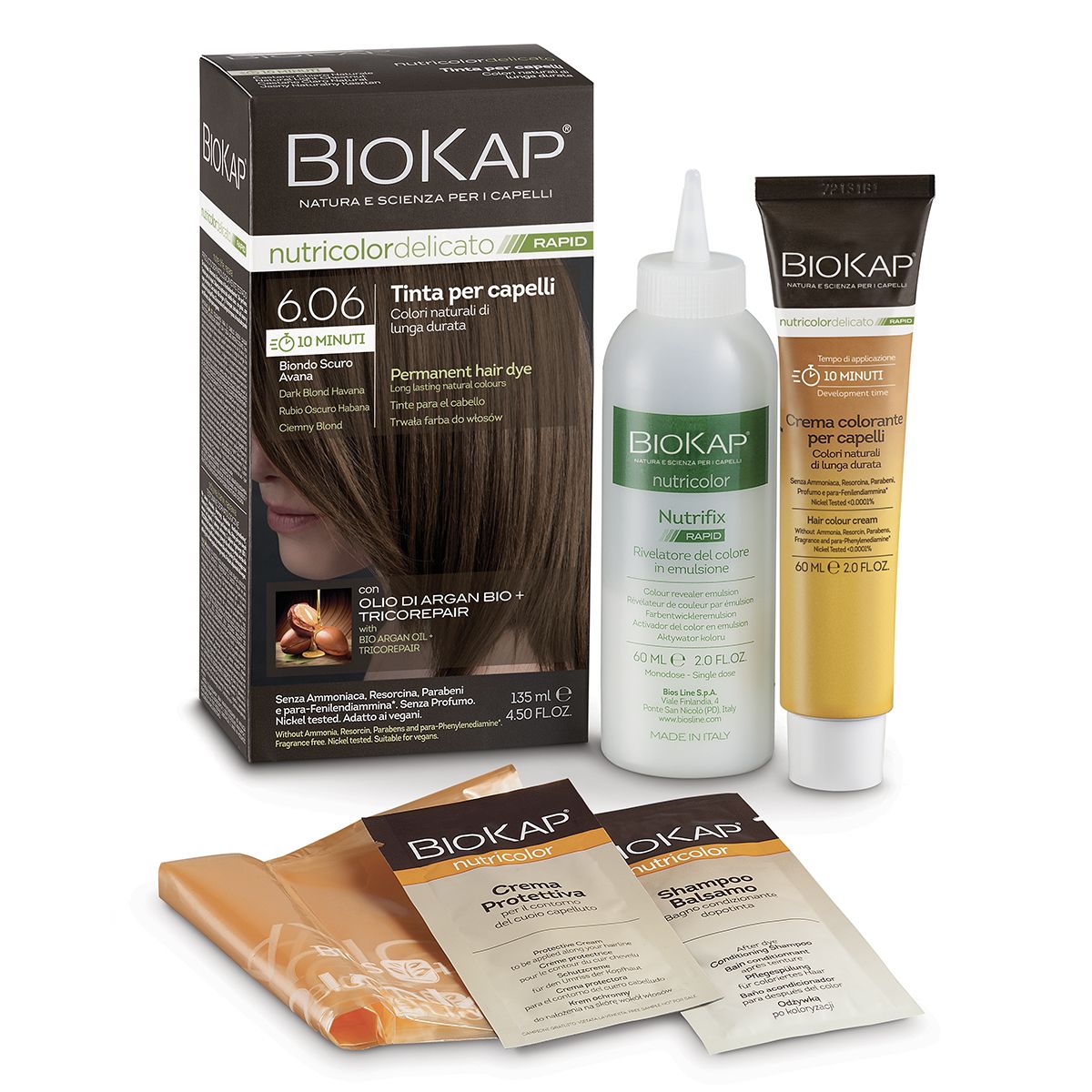 BIOSLINE BioKap® Nutricolor Delicato Rapid 6,06 Biondo Scuro Avana