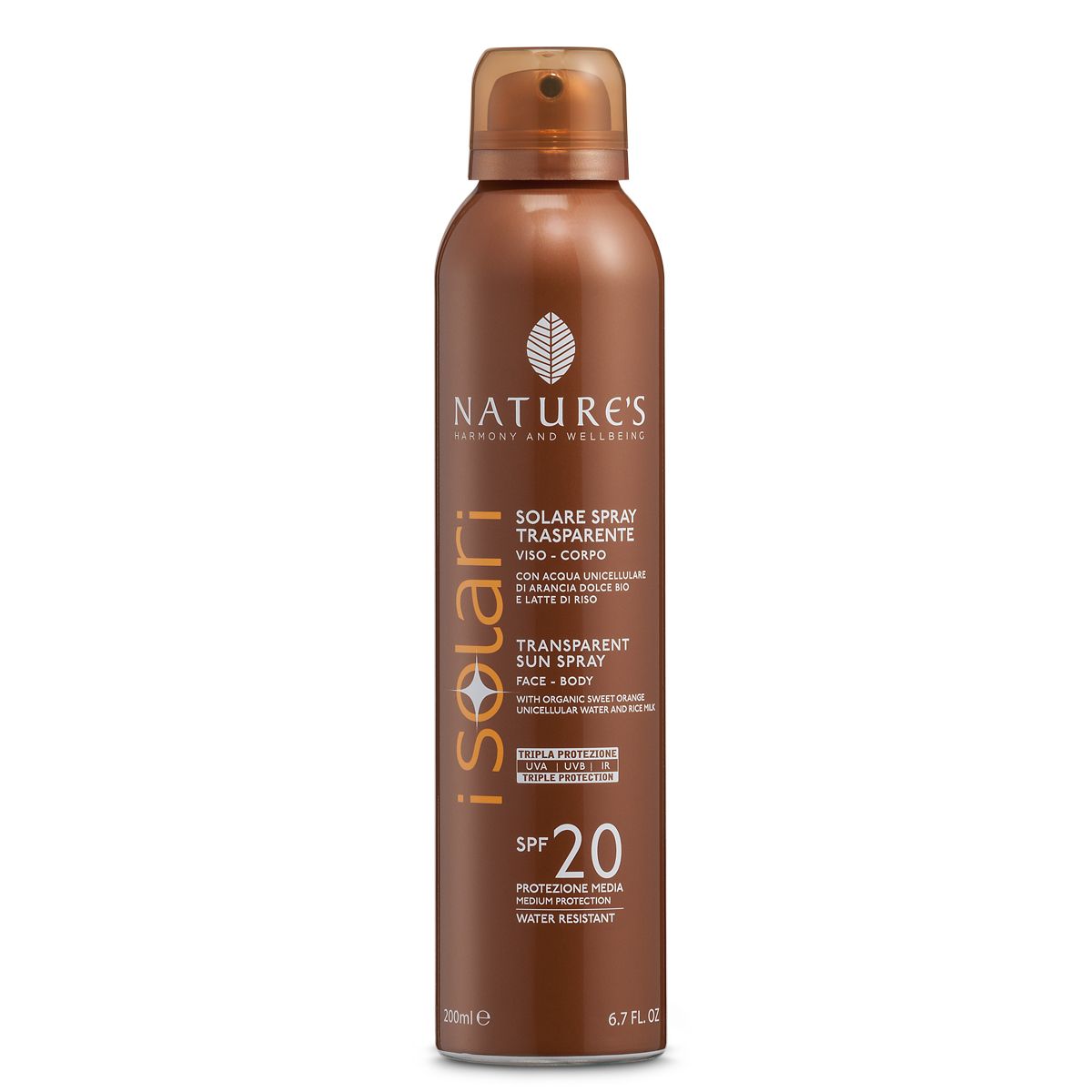 NATURE'S iSolari Solare Spray Trasparente SPF 20