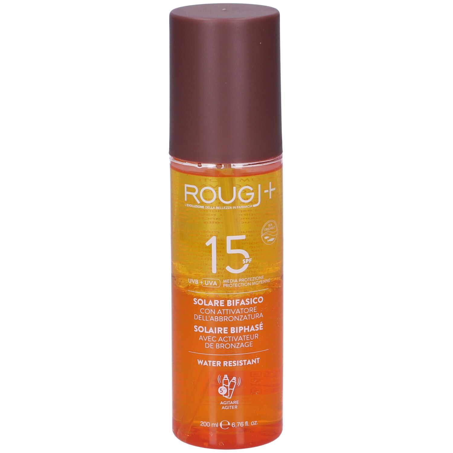 ROUGJ Solare Bifasico SPF15 con Attivatore di Melanina