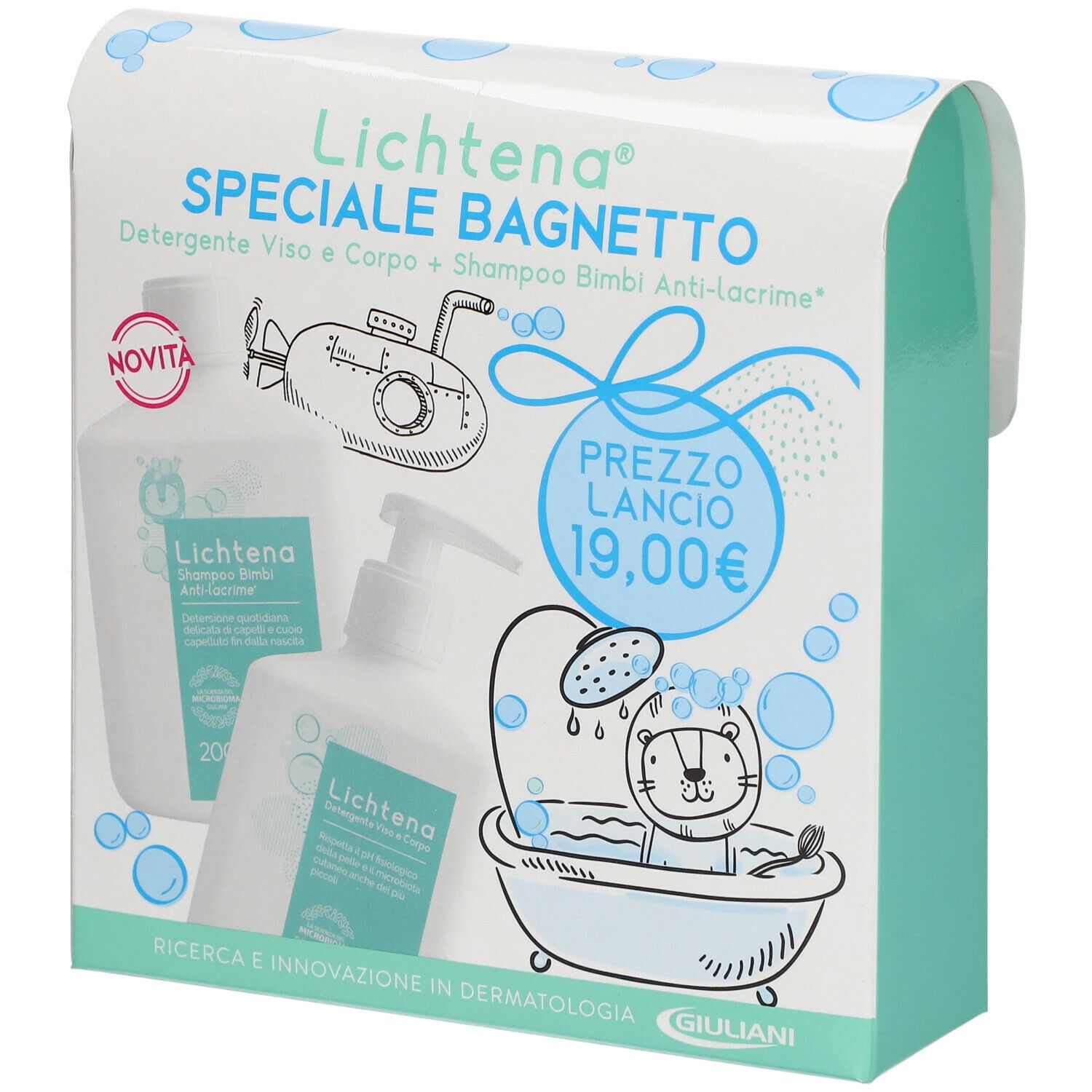 Lichtena® Speciale Bagnetto Detergente Viso e Corpo + Shampoo Bimbi Anti-lacrime
