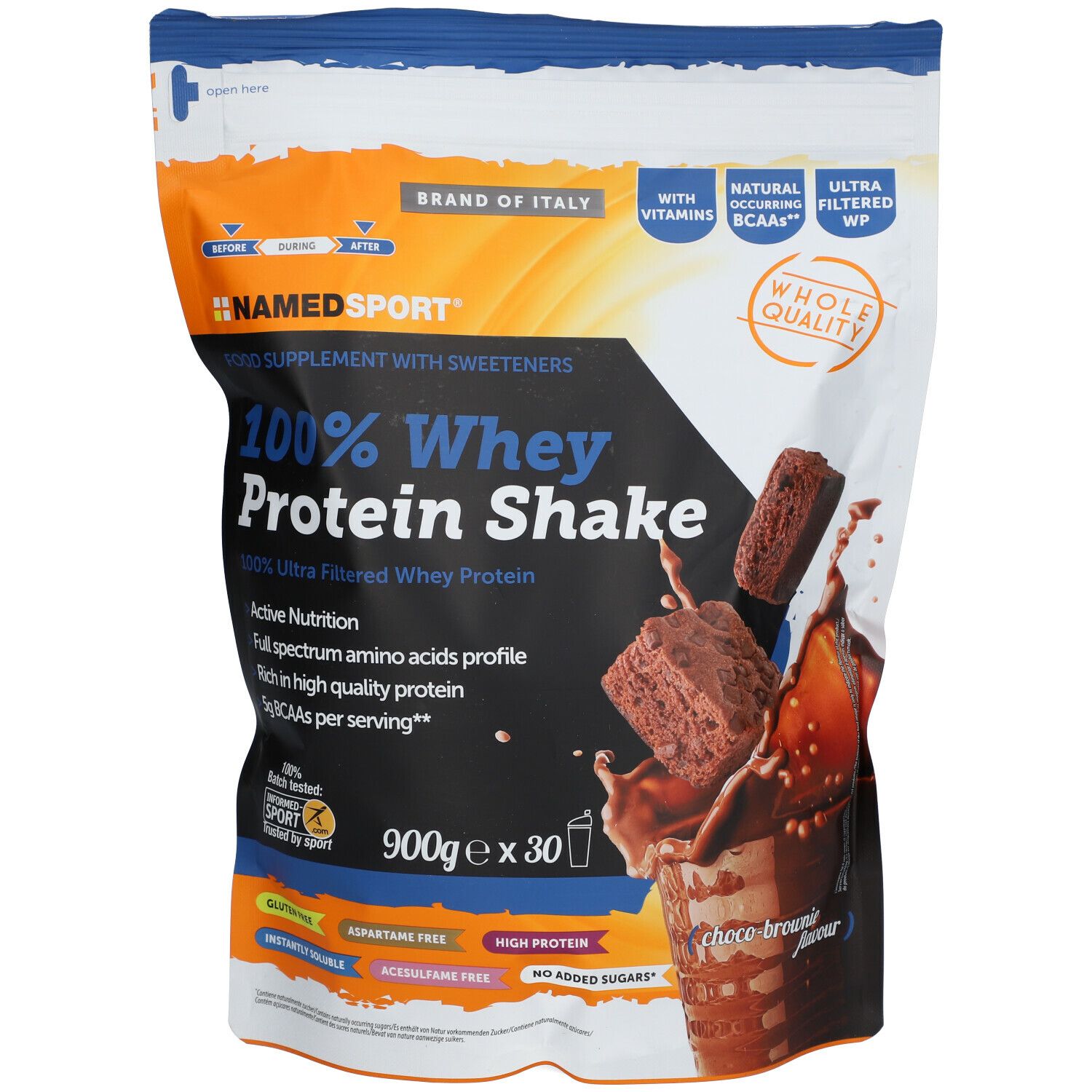 NAMEDSPORT® 100% Whey Protein Shake Choco-Brownie Flavour