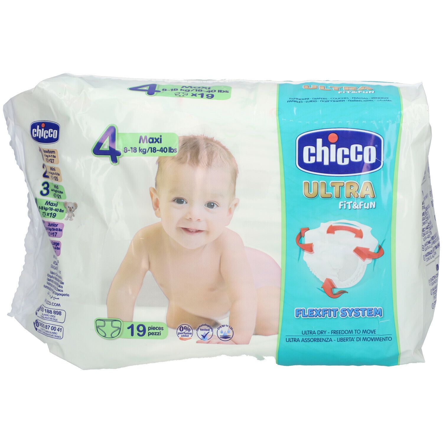 Chicco Pannolini Ultra Fit&Fun Taglia 4