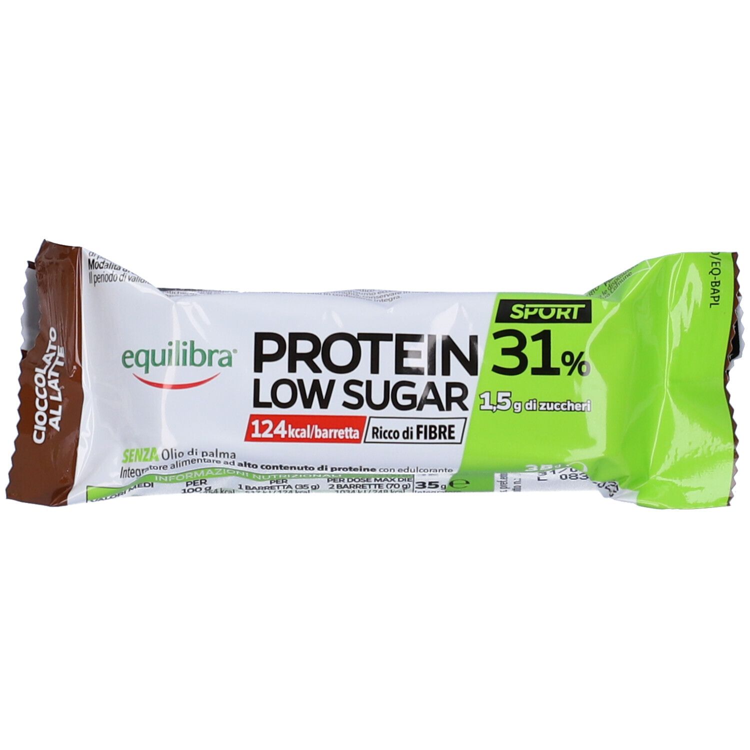 Equilibra® Barretta Protein Low Sugar Cioccolato al Latte