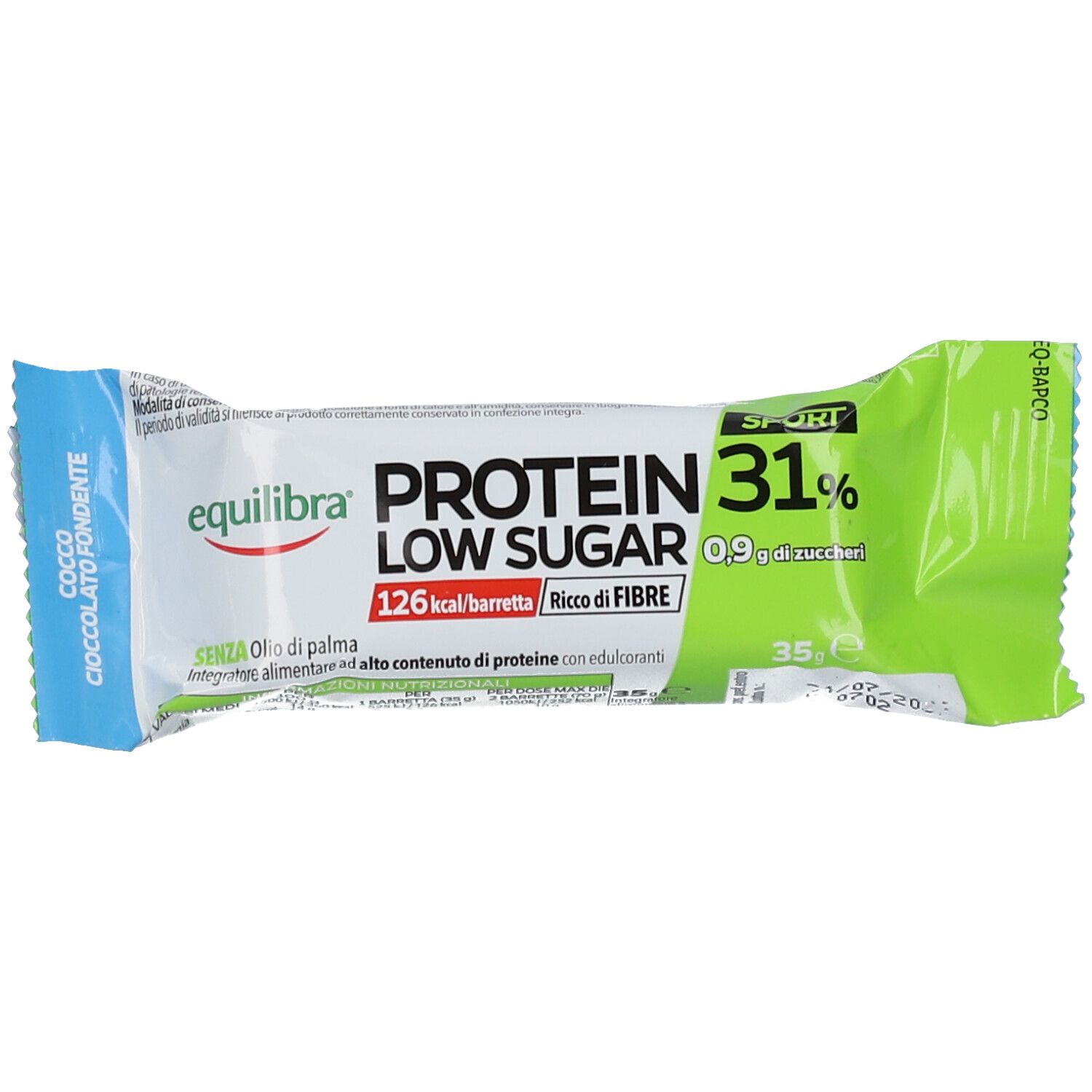 Equilibra® Barretta Protein Low Sugar Cocco e Cioccolato Fondente