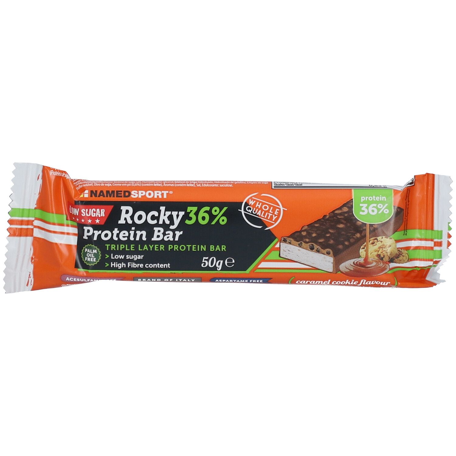 NAMEDSPORT® Rocky 36% Protein Bar Caramel Cookie Flavour