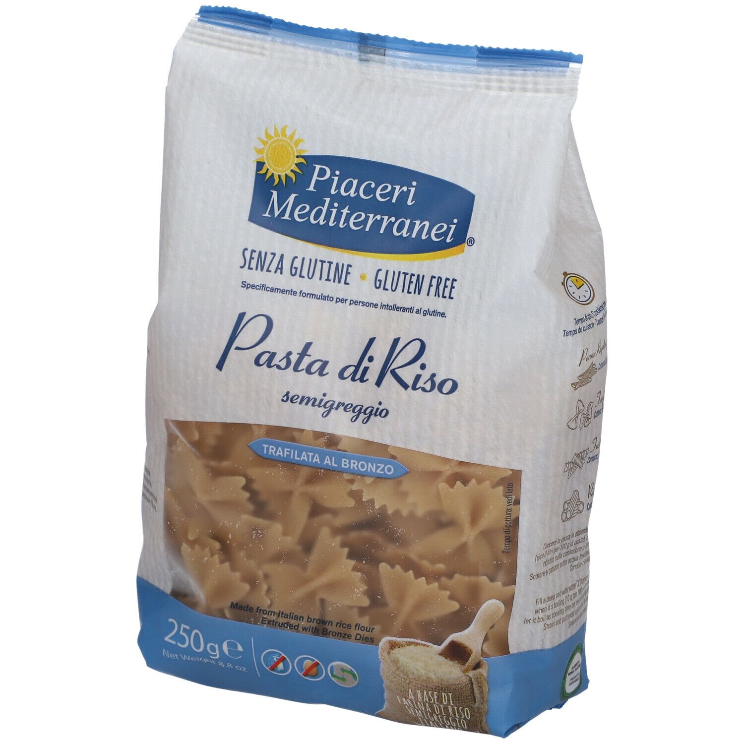 Piaceri Mediterranei® Pasta di Riso Semigreggio Farfalle