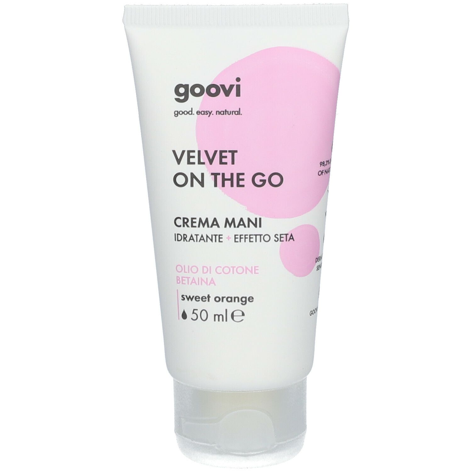 Goovi Crema Mani - Idratante + Effetto Seta Velvet On The Go Sweet Orange