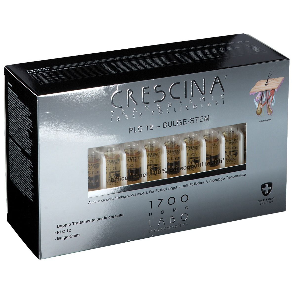 CRESCINA® Transdermic Isole Follicolari PLC12 Bulge-Stem 1700 Uomo