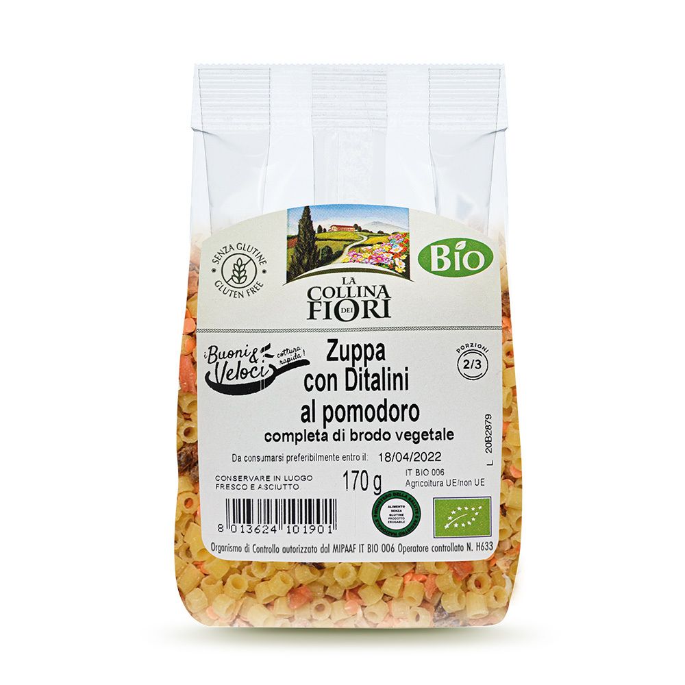 La Collina dei Fiori Zuppa con Ditalini al Pomodoro Senza Glutine