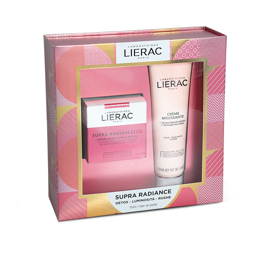 LIERAC Cofanetto Supra Radiance Crema Notte Anti-Ox Rinnovatrice + Crema Mousse Struccante