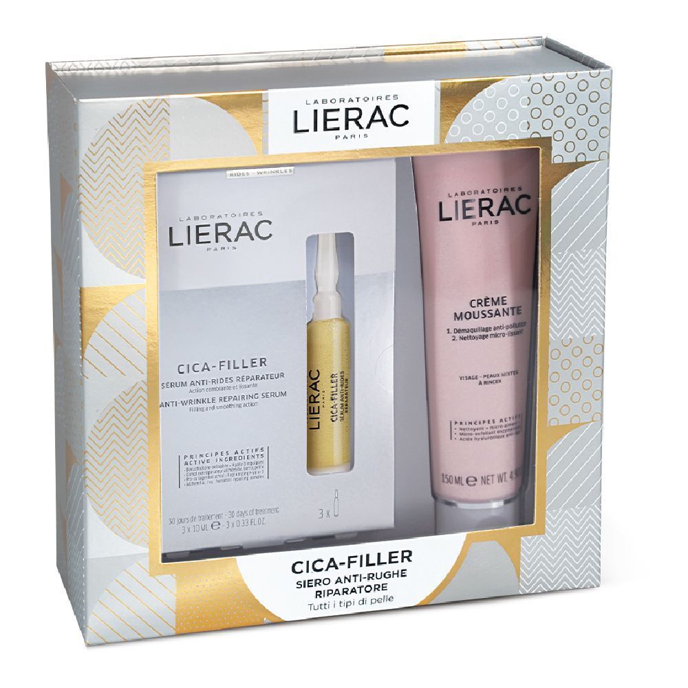 LIERAC Cofanetto Cica-Filler Siero Anti-rughe Riparatore + Crema Mousse Struccante